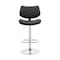 Armen Living Leland Adjustable Black Faux Leather and Chrome Finish Bar Stool LCLEBAWABL - alternate 2